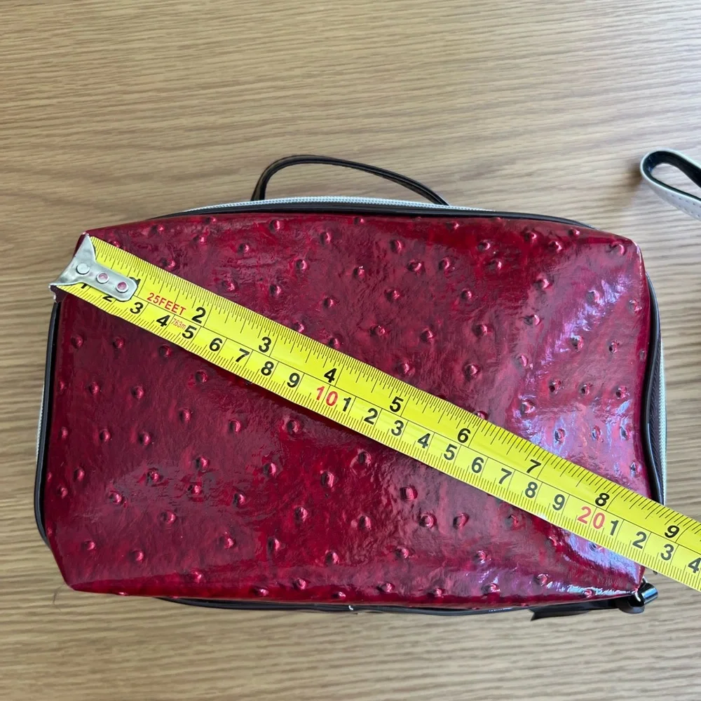 Vintage Lancôme Makeup Case Chic Black Red White Polka Dot Women's Bag
